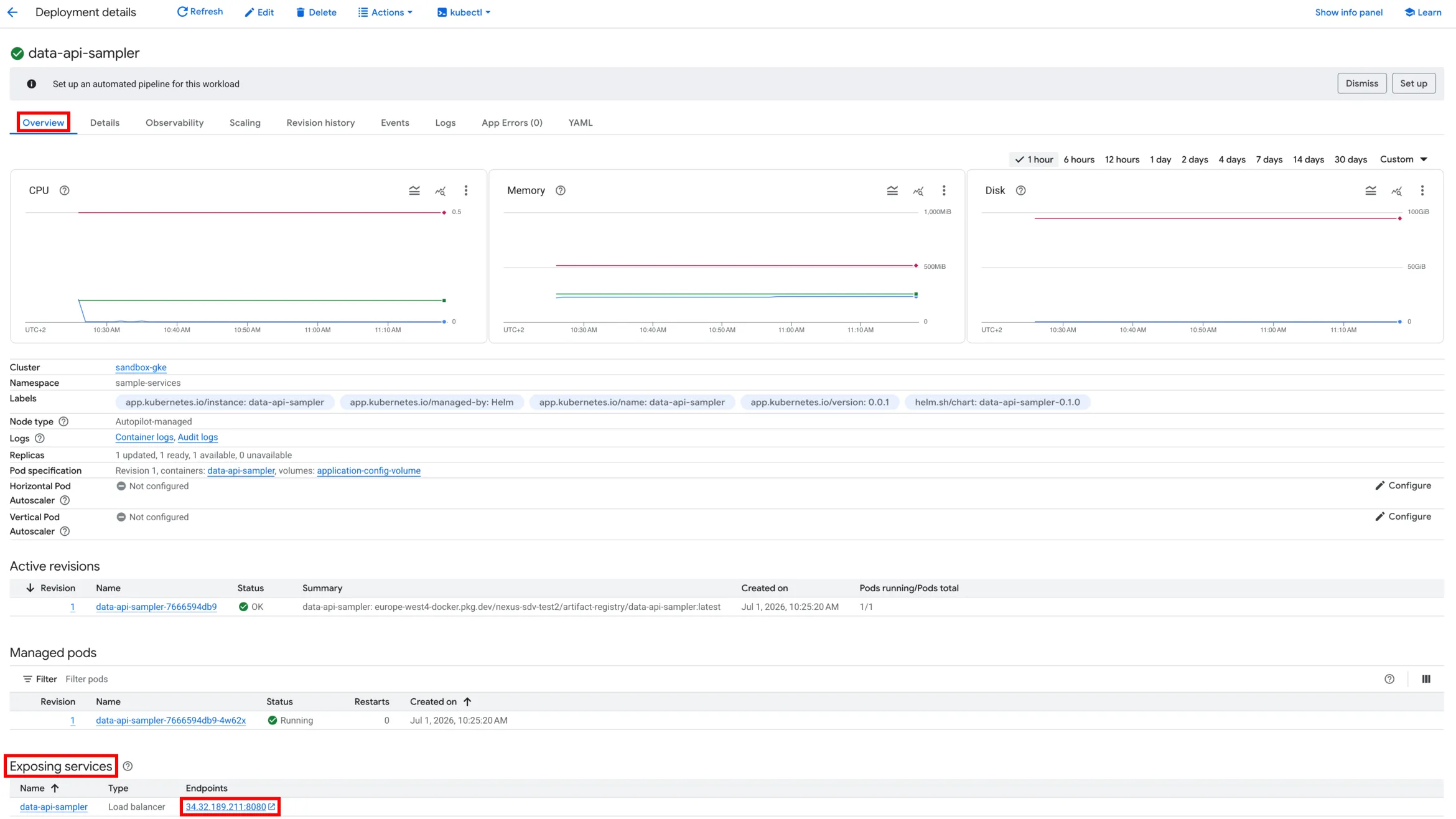 Data API Sampler Deployed